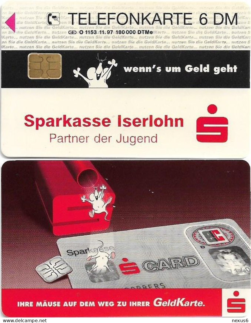 Germany - Sparkasse Geldkarte (Overpint 'Sparkasse Iserlohn') - O 1153 - 11.1997, 6DM, Used - O-Series : Customers Sets