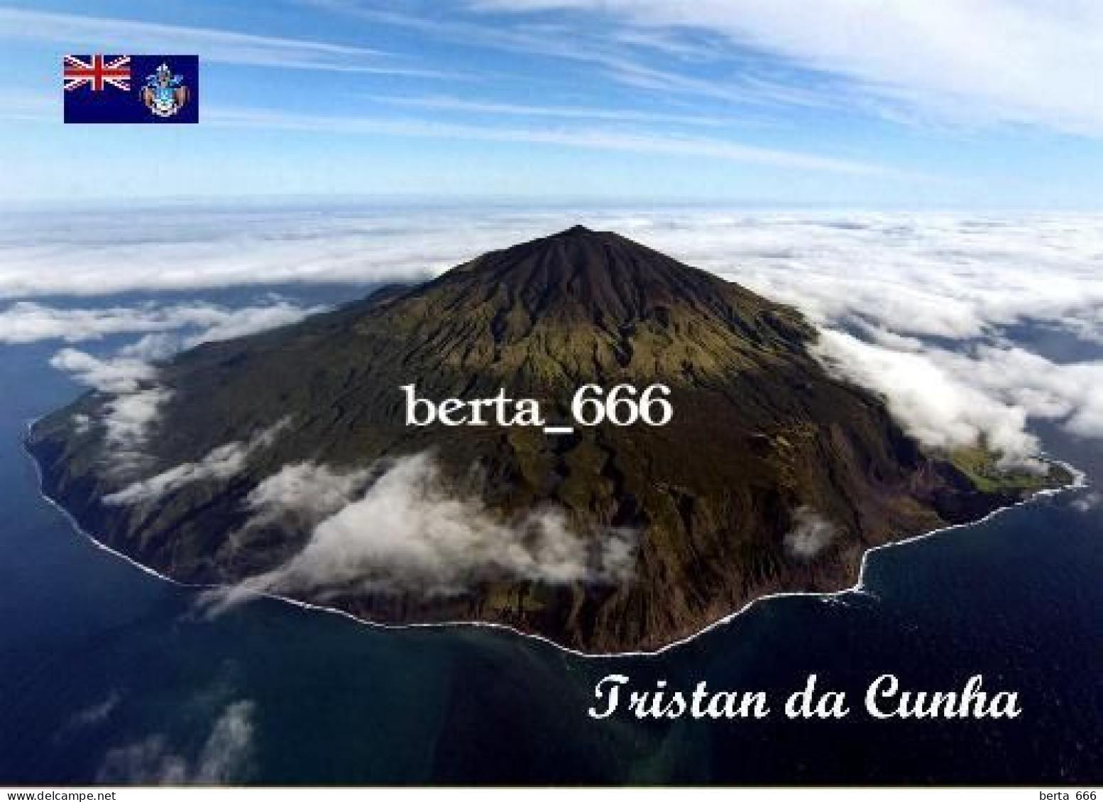 Tristan Da Cunha Island Aerial View New Postcard - Sant'Elena