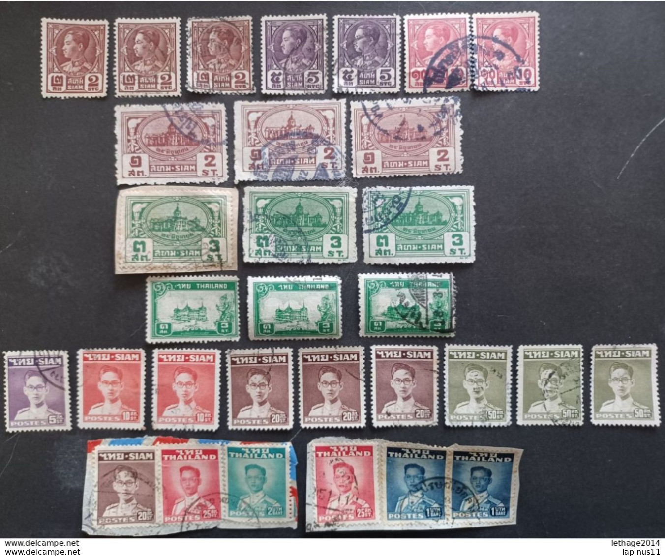 THAILANDIA TAILANDIA SIAM 1928 KING RAMA VII --- 1939 THE ROYAL THAI SURVEY DEPARTMENT + STOCK LOT MIX FRAGMANT -- GIULY - Tailandia