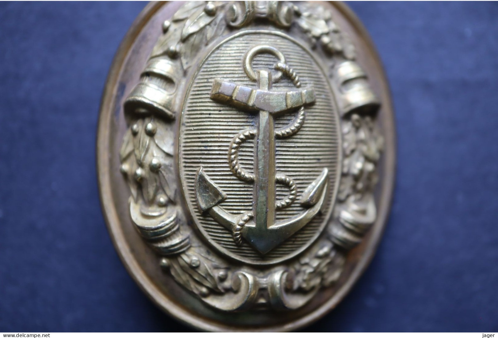Plaque De Ceinturon  Officier De Marine Fin XIXeme  Cuivrerie - Equipaggiamento