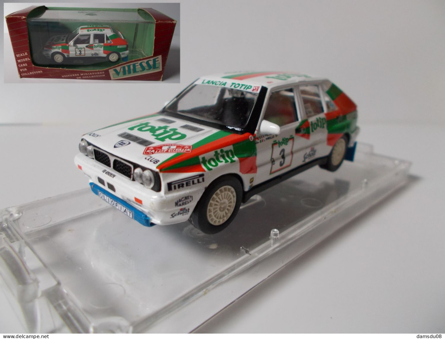 Vitesse Lancia Delta Integrale Totip Rallye San Remo 1988 Echelle 1/43 En Boite Vitrine Et Surboite Carton - Vitesse