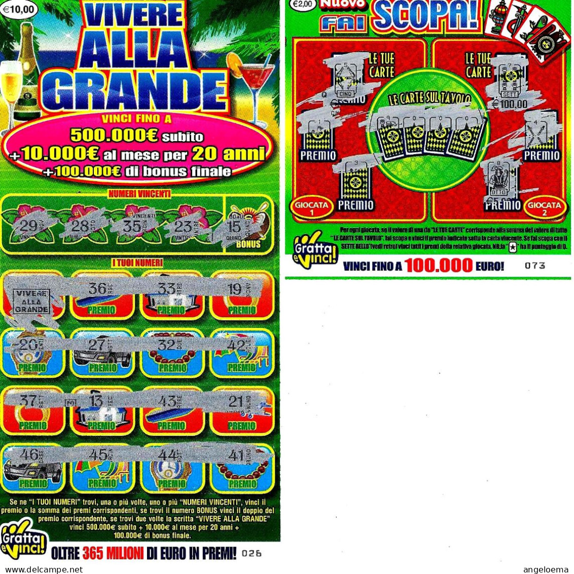 ITALIA ITALY - 10 Biglietti GRATTA E VINCI - Lottery Tickets