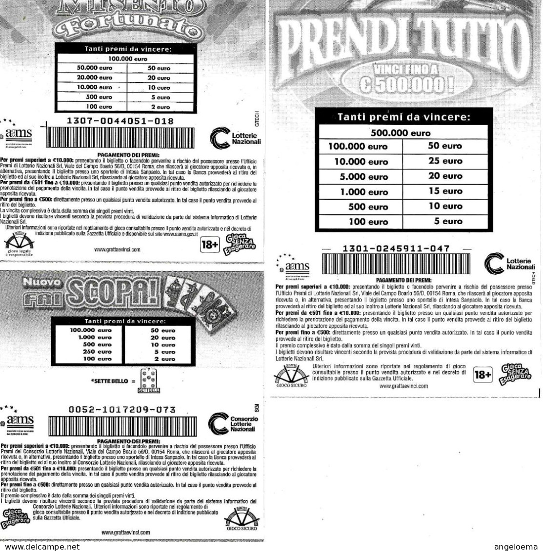 ITALIA ITALY - 10 Biglietti GRATTA E VINCI - Lottery Tickets