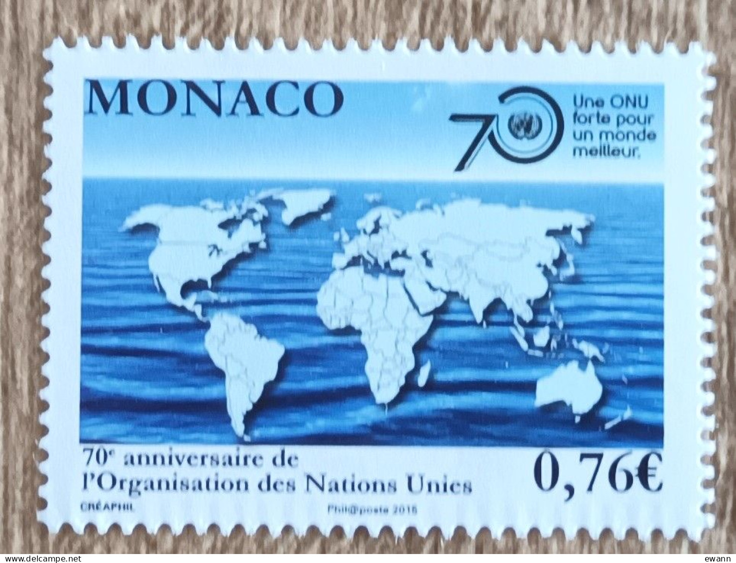Monaco - YT N°3003 - 70e Anniversaire De L'Organisation Des Nations Unies / ONU - 2015 - Neuf - Unused Stamps
