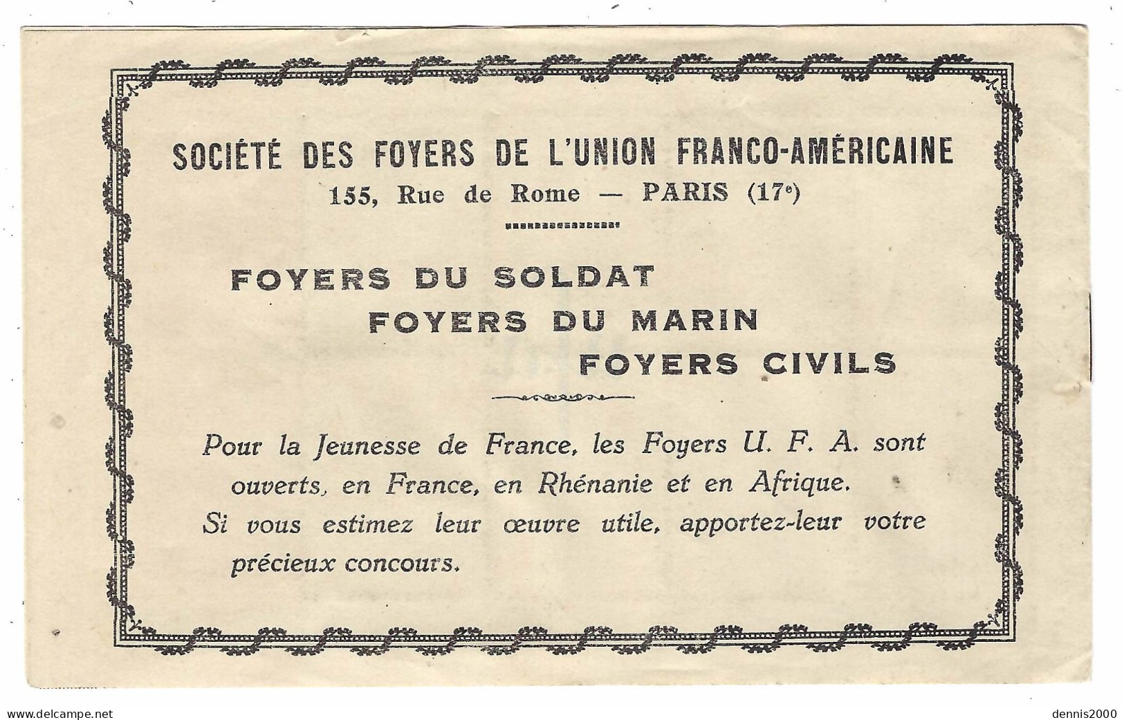 VIGNETTES De La Société Des Foyers U F A   " AIMER Et SERVIR  " - Fantasy Labels