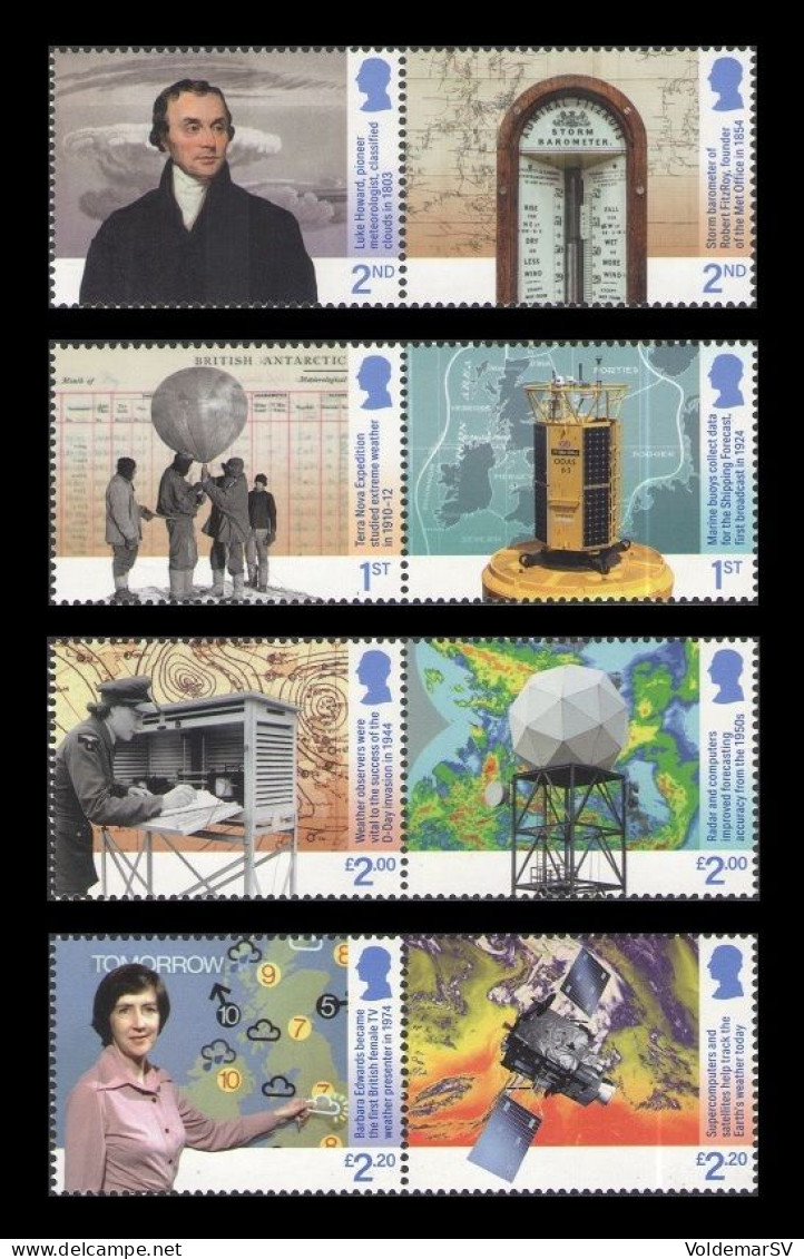 Great Britain 2024 Mih. 5367/74 Weather Forecasting. Met Office. Space. Satellite. Antarctic Expedition. D-Day MNH ** - Ungebraucht