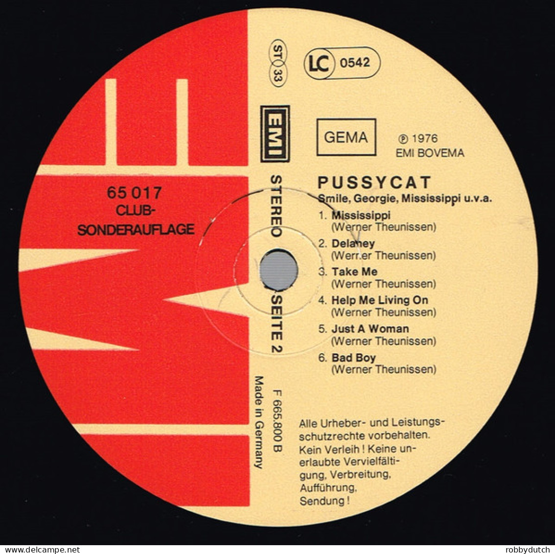 * LP *  PUSSYCAT - SMILE, GEORGIE, MISSISSIPPI U.v.a. (Clubpressing Germany 1976) - Disco & Pop