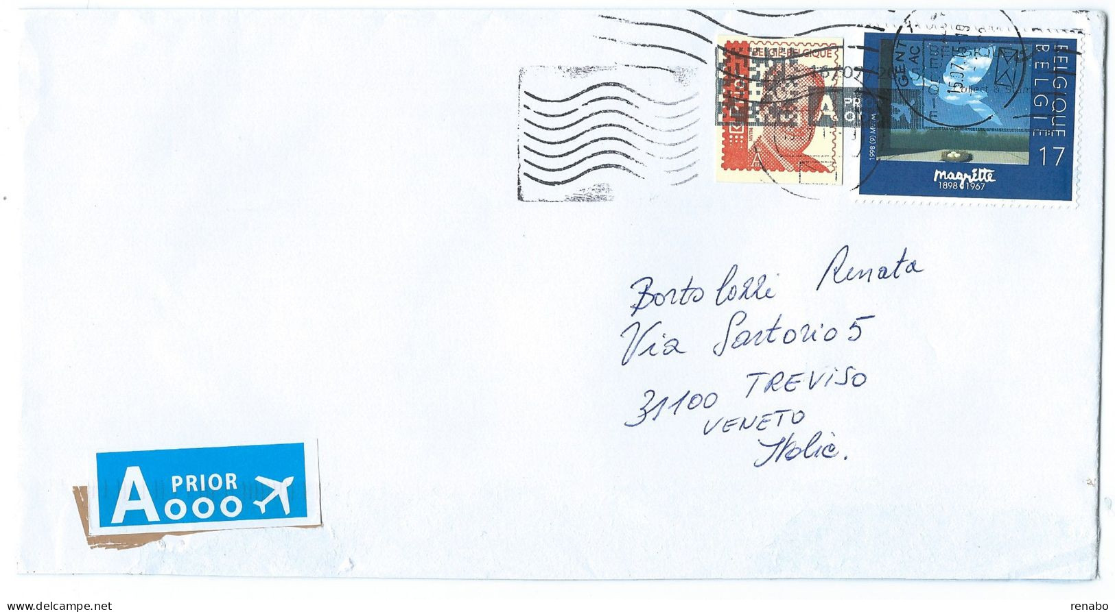 Belgio, Belgie, Belgique 2015; ALBERT II Recouperé De Entier Postal, Utilisé Pour Affranchir + René Magritte "Le Retour" - Covers & Documents