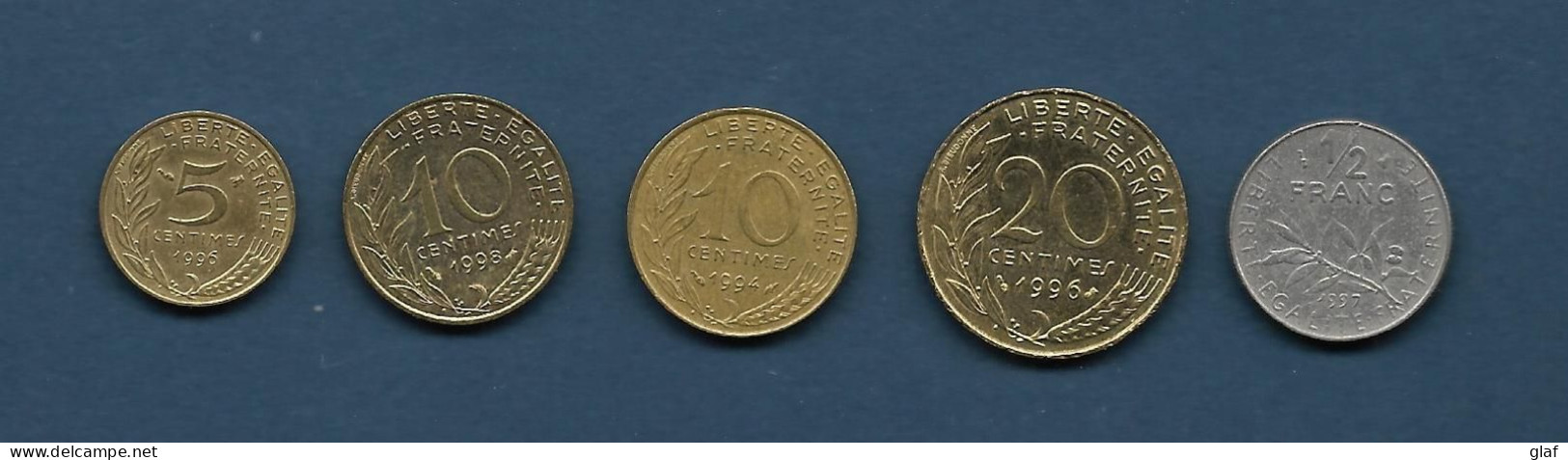 Pièces De 5 C , 2 X 10 C, 20 C Et 1/2 Franc Ayant Circulées - Autres & Non Classés