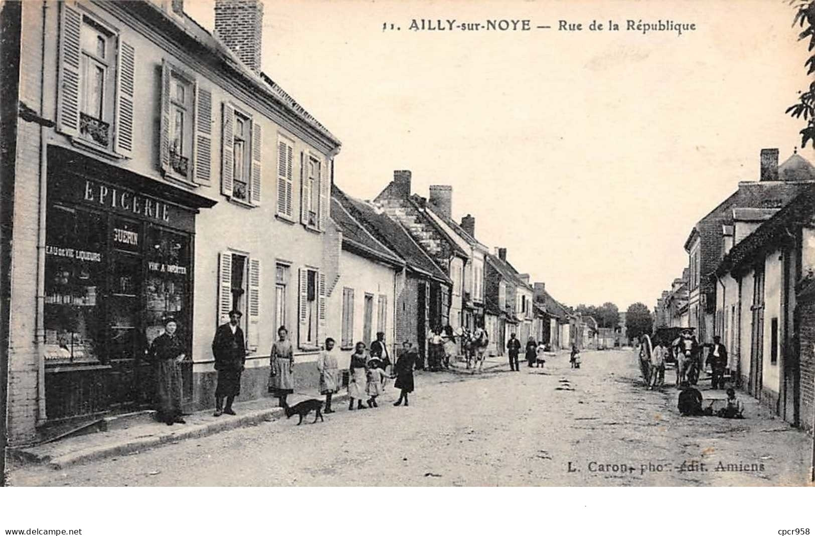 80. N°55442.ailly Sur Noye.rue De La République - Ailly Sur Noye