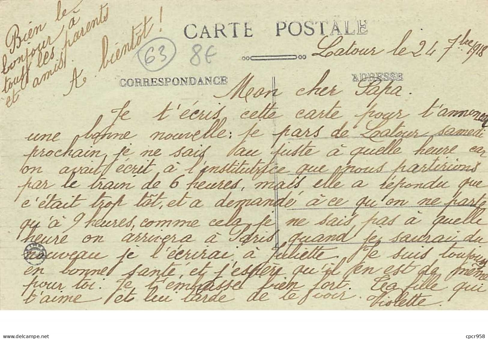 63. N°55158.combronde.la Poste - Combronde