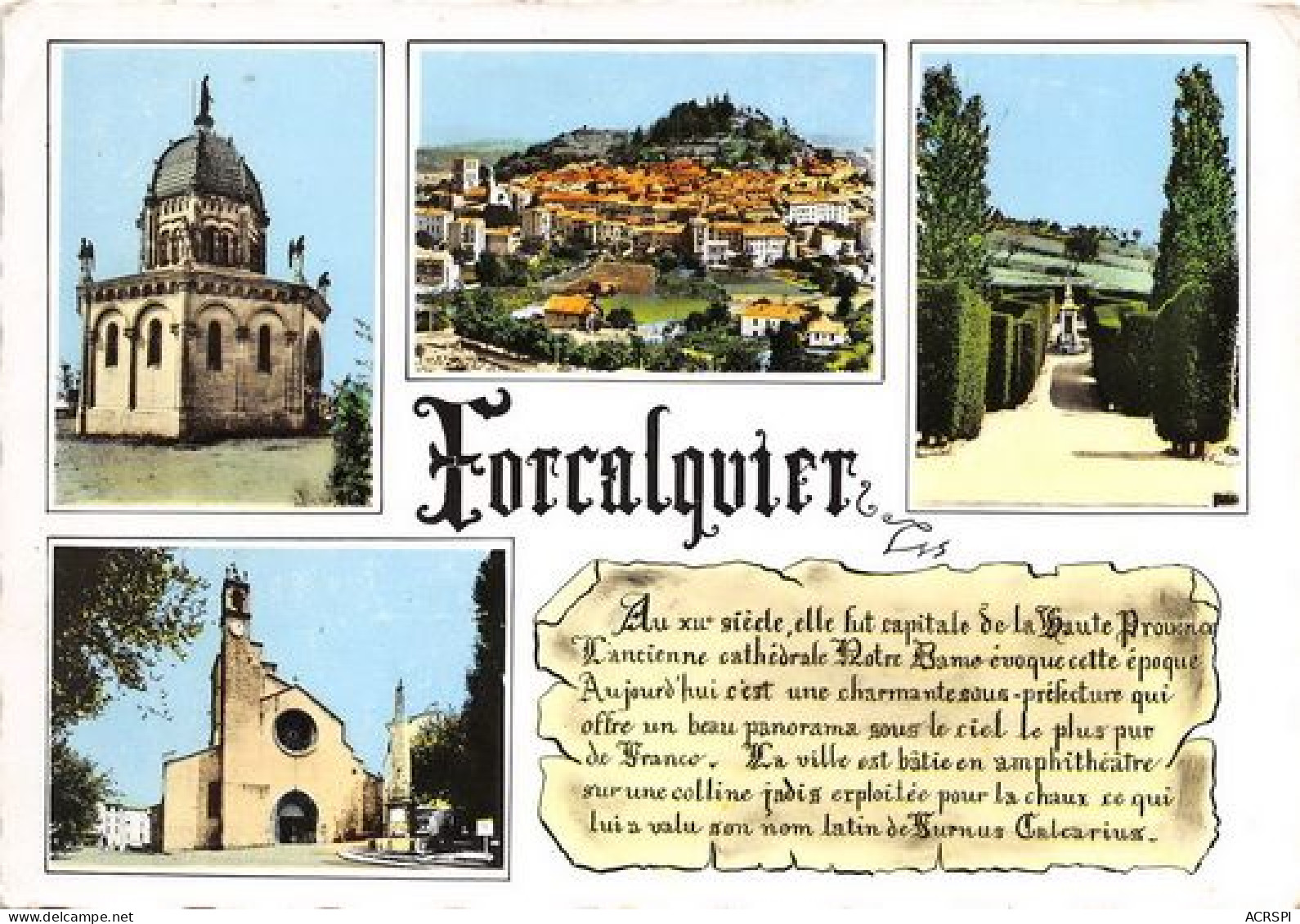 FORCALQUIER Alt 545m Au XIIe Siecle Elle Fut Capitale De La Haute Provence 26(scan Recto-verso) MA337 - Forcalquier