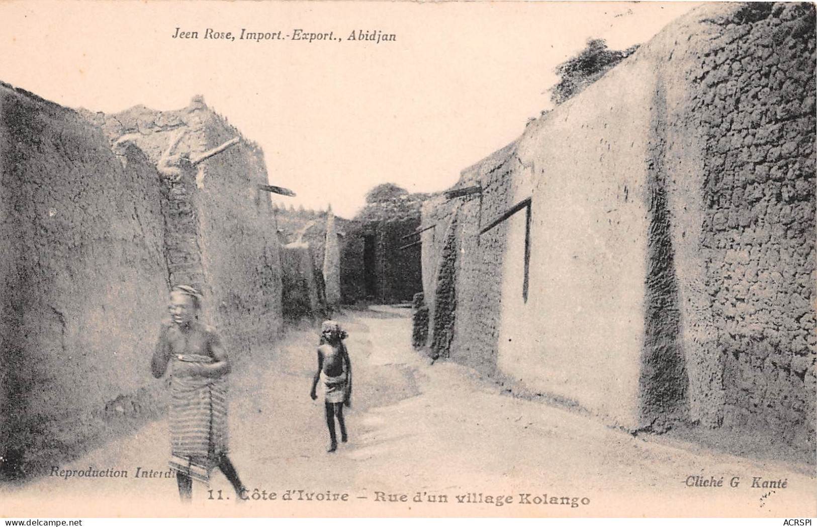 COTE D IVOIRE Rue D Un Village Kolango 21(scan Recto-verso) MA328 - Côte-d'Ivoire