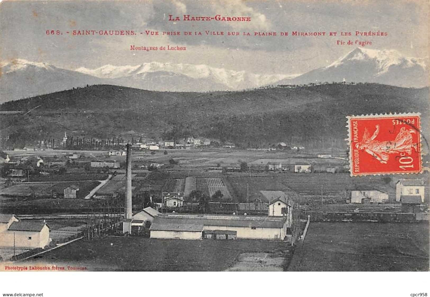 31. N°55735.saint Audens.vue Prise De La Ville Sur La Plaine De Miramont Et Les Pyrénées.vue Générale - Saint Gaudens