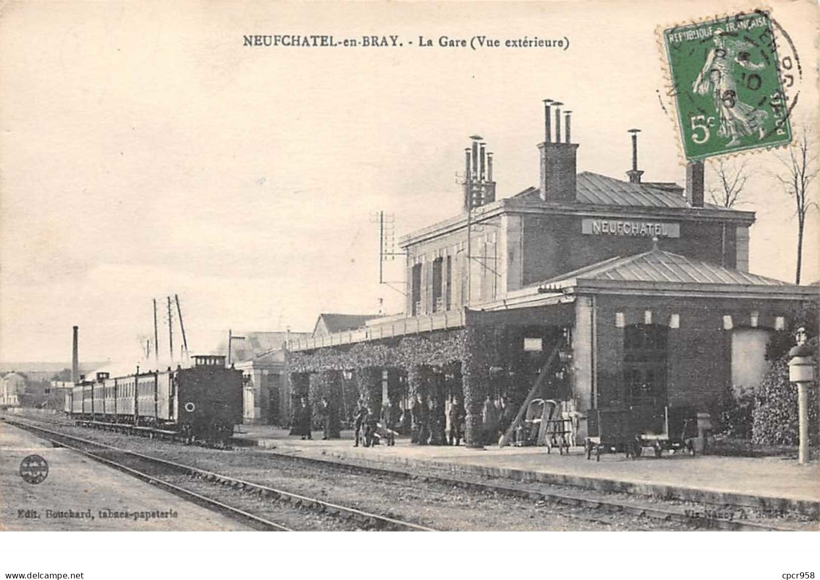 76. N°55389.neufchatel En Bray.la Gare.train.locomotive - Neufchâtel En Bray