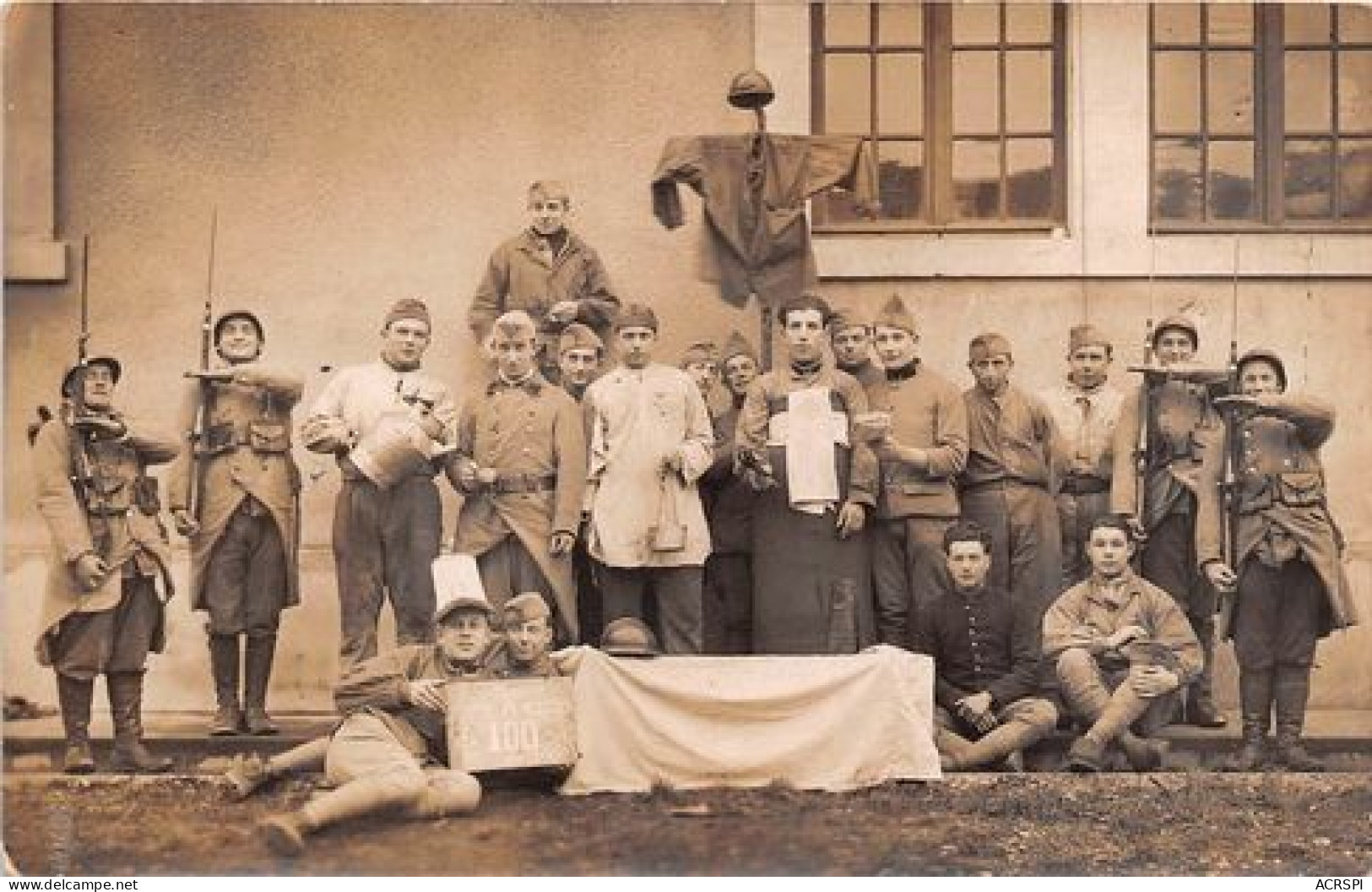 SOLDATS FRANCAIS Poilus Homage Aux Anciens Du 100 12(scan Recto-verso) MA352 - Histoire