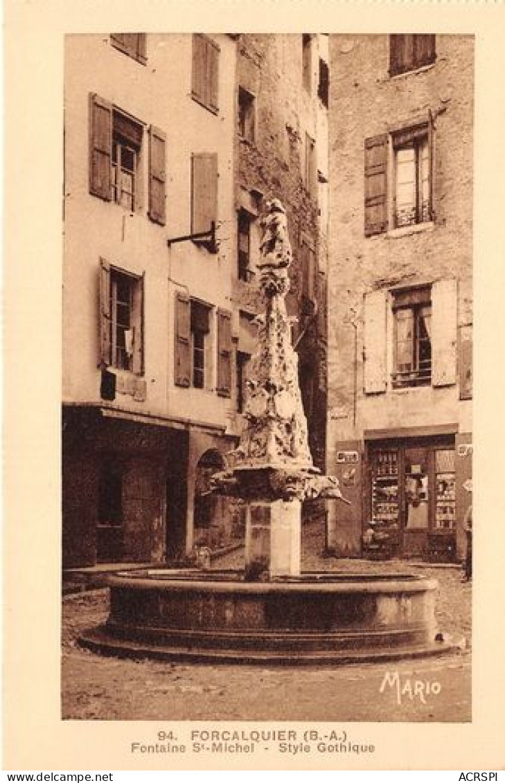 FORCALQUIER Fontaine St Michel Style Gothique 14(scan Recto-verso) MA341 - Forcalquier