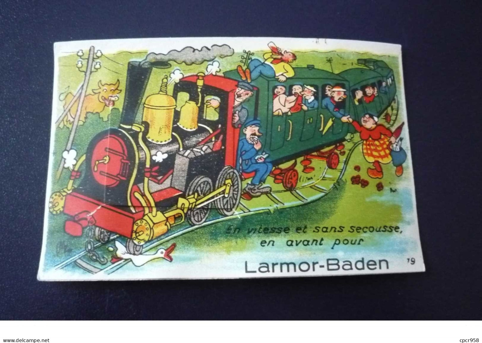 56. N°150093 .larmor Baden. Train Locomotive .carte A Systeme Multivues - Larmor-Plage