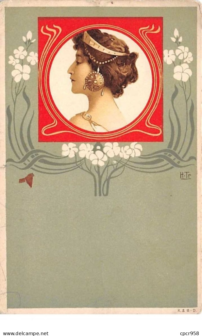 Illustrateur - N°60213 - Genre Mucha - Portrait D'une Jeune Femme De Profil - Vendu En L'état - Mucha, Alphonse