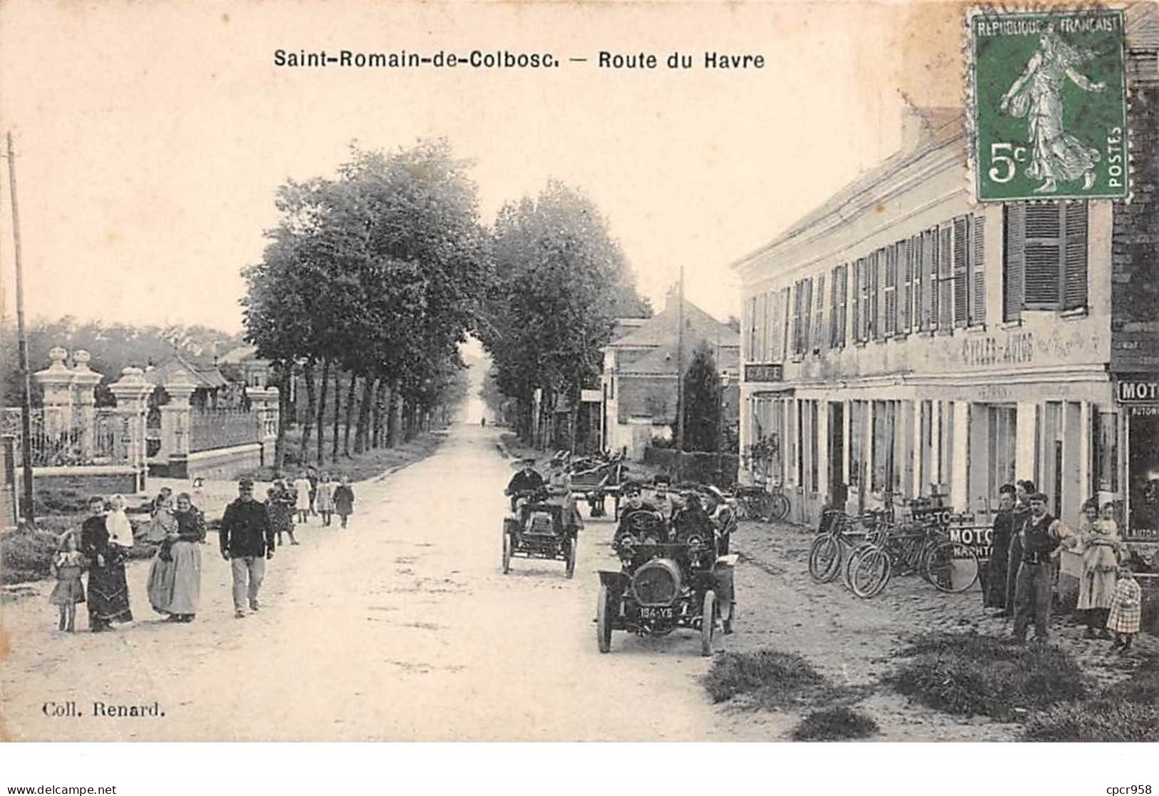 76 - N°150900 - Saint-romain-de-colbosc - Route Du Havre - Voiture - Café - Saint Romain De Colbosc
