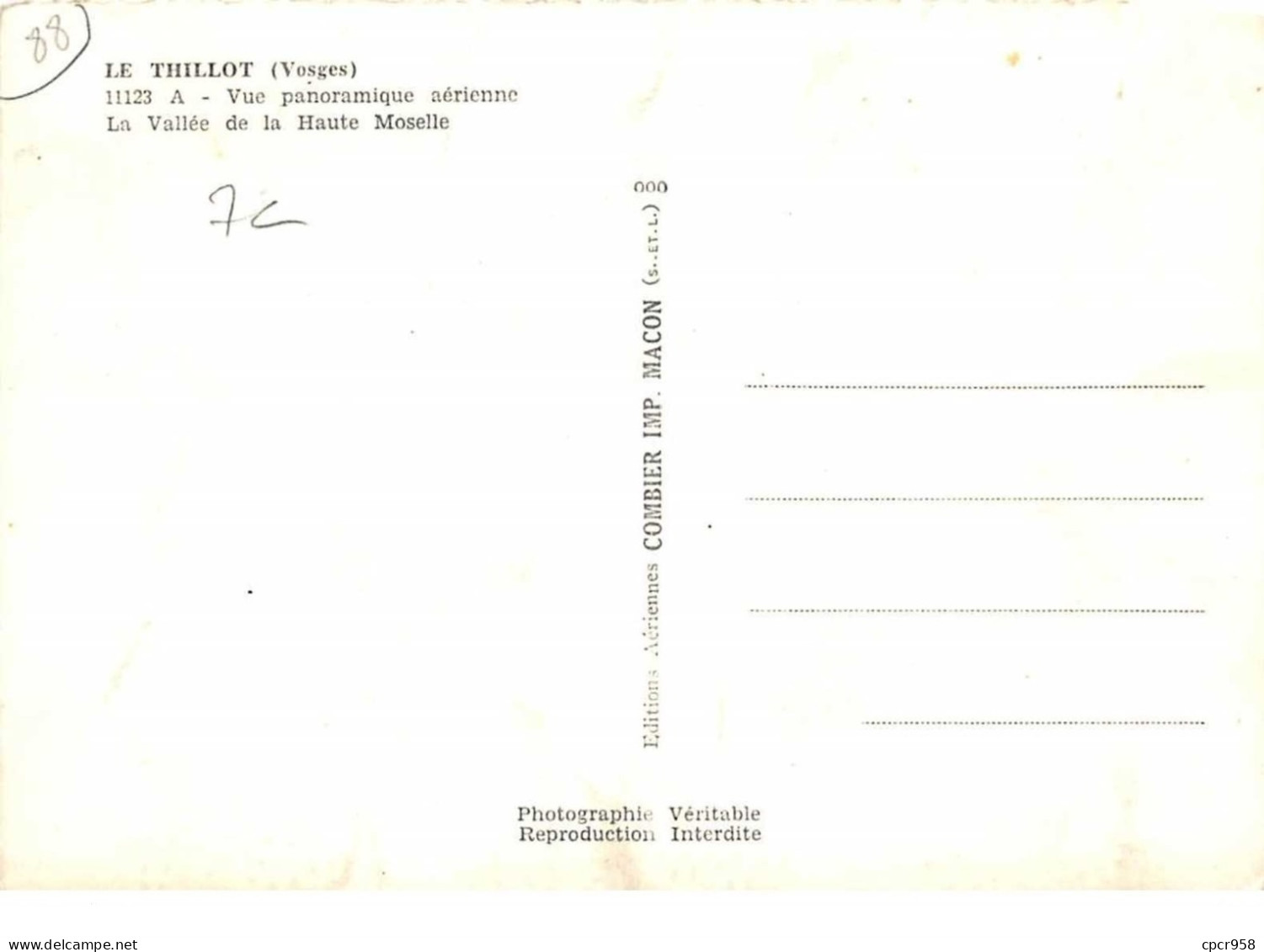 88  . N° 102040 . Cpsm .10x15 Cm  . Le Thillot . Vue Panoramique Aerienne .la Vallee De La Haute Moselle . - Le Thillot