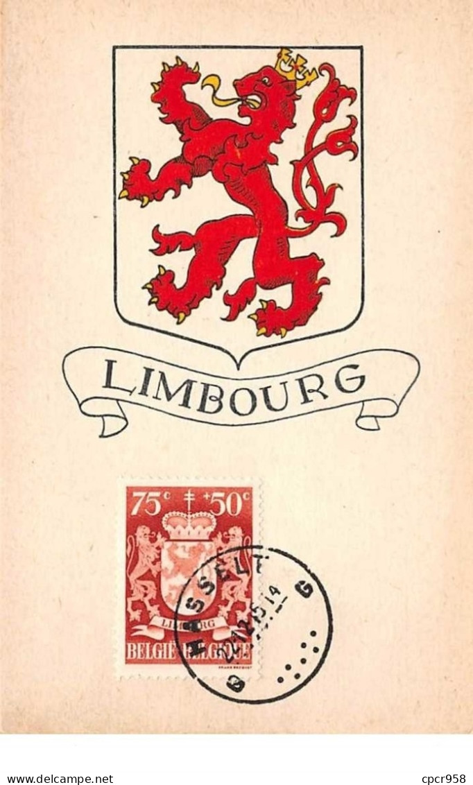 1945 - Carte Maximum - N°151302 - Belgique - Blason Lion Rouge De Limbourg - Cachet - Hasselt - Limburg