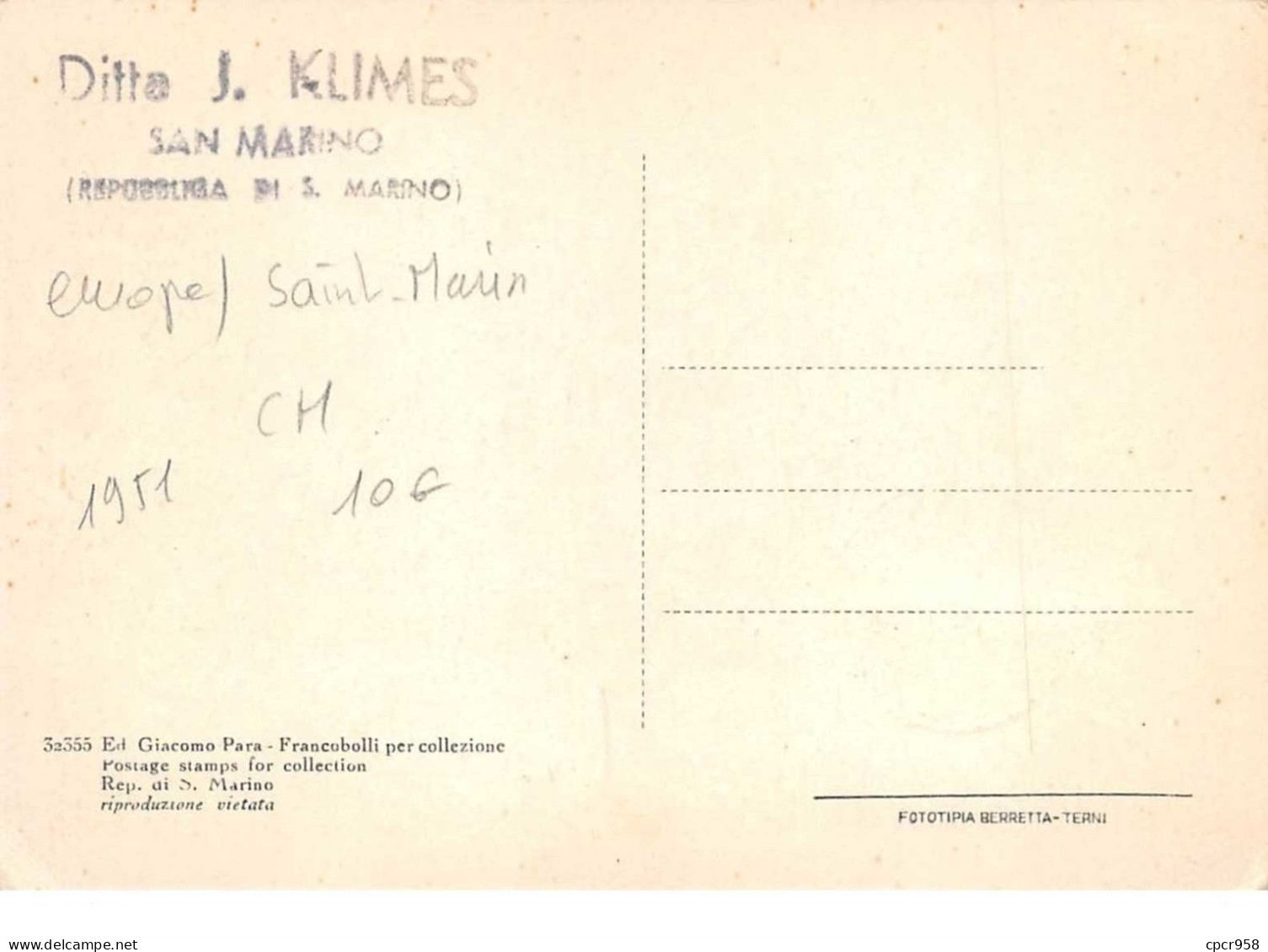 1951 - Carte Maximum - N°151251 - Saint-marin - La Seconda Torre - Cachet - Republica Di S. Marino - Saint-Marin