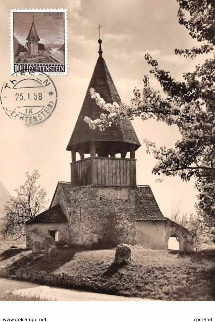 1958 - Carte Maximum - N°151249 - Liechtenstein - St. Mamertuskapelle - Cachet - Triesen - Liechtenstein