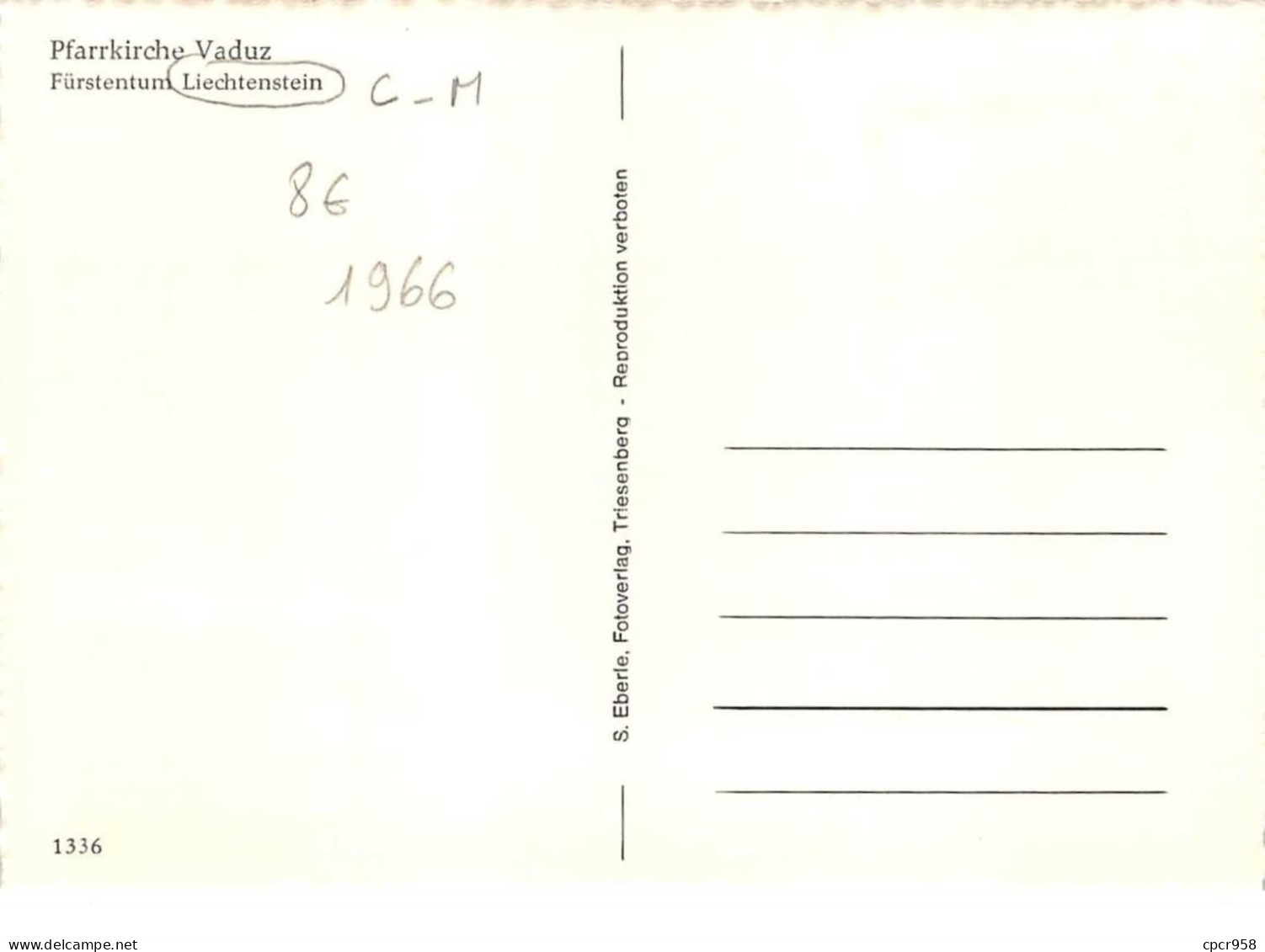1966 - Carte Maximum - N°151248 - Liechtenstein - Pfarrkirche - Cachet - Vaduz - Liechtenstein