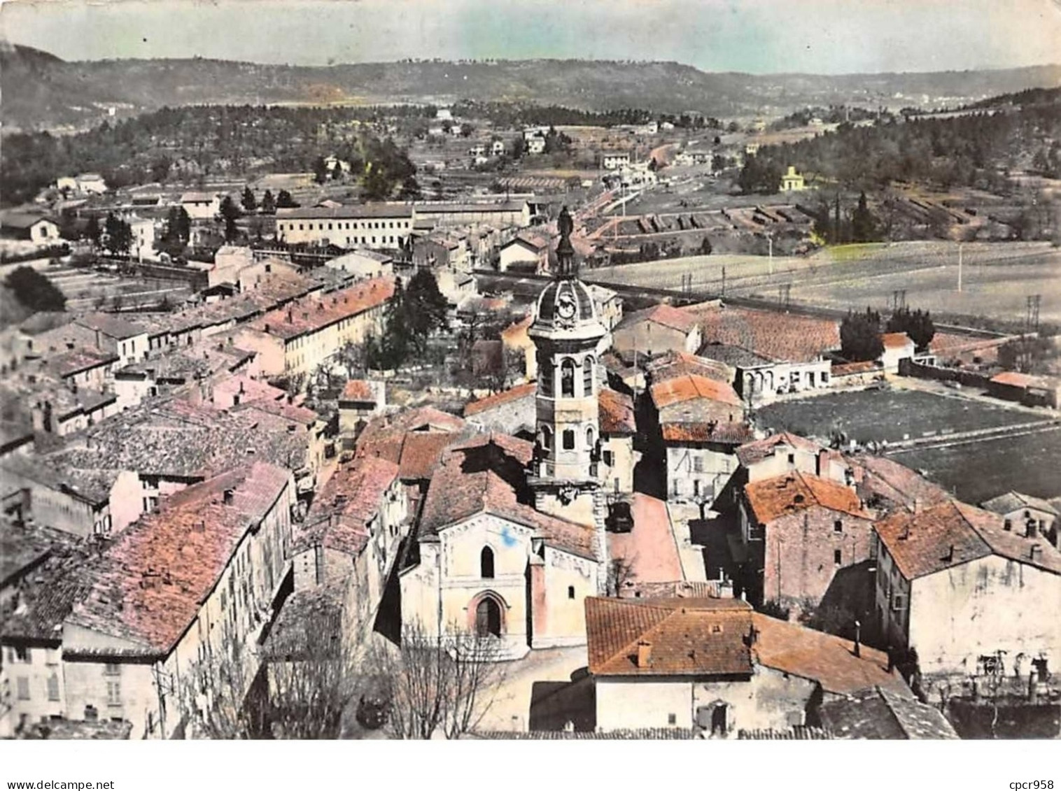 83 - N°151159 - Vidauban - Cpsm 15cm X 10.5cm - En Avion Au Dessus De ... - L'église - Vidauban