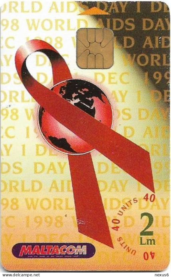 Malta - Maltacom - World Aids Day, 12.1998, 40U, 10.000ex, Used - Malta