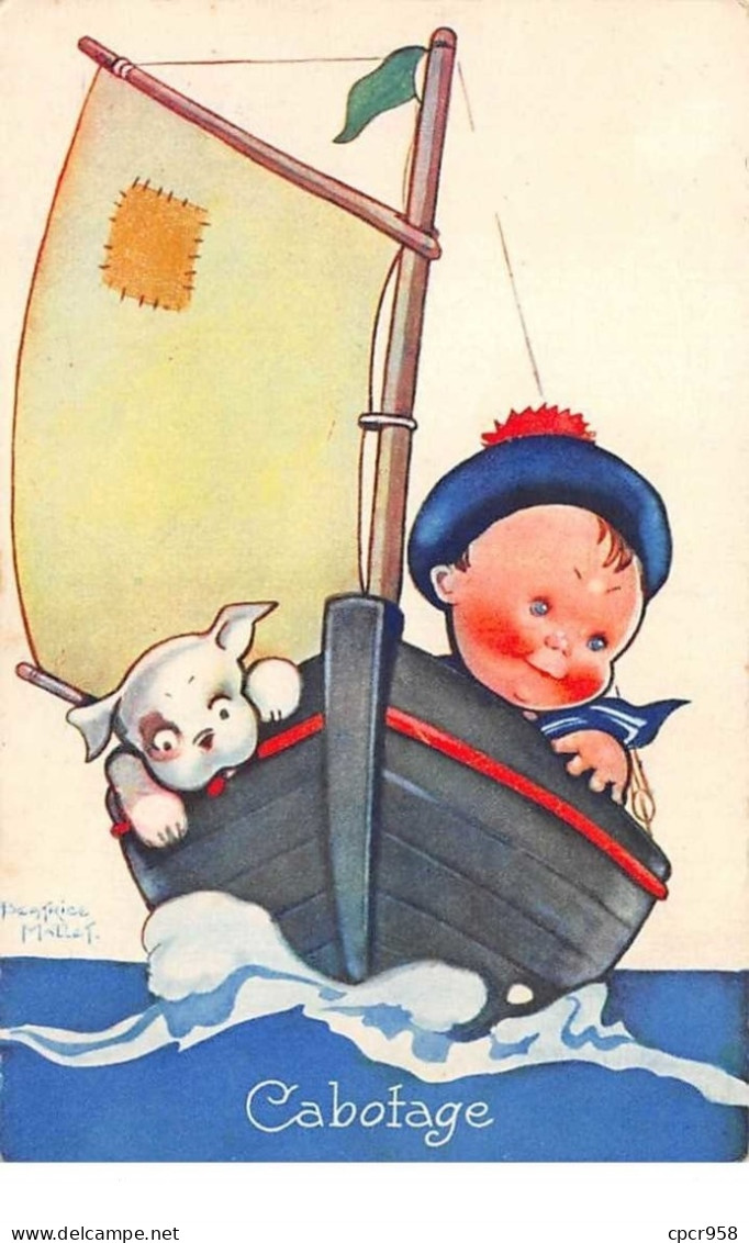 Illustrateur - N°61964 - Mallet B. - Cabotage - Garçon Avec Un Chien Dans Un Bateau - Mallet, B.