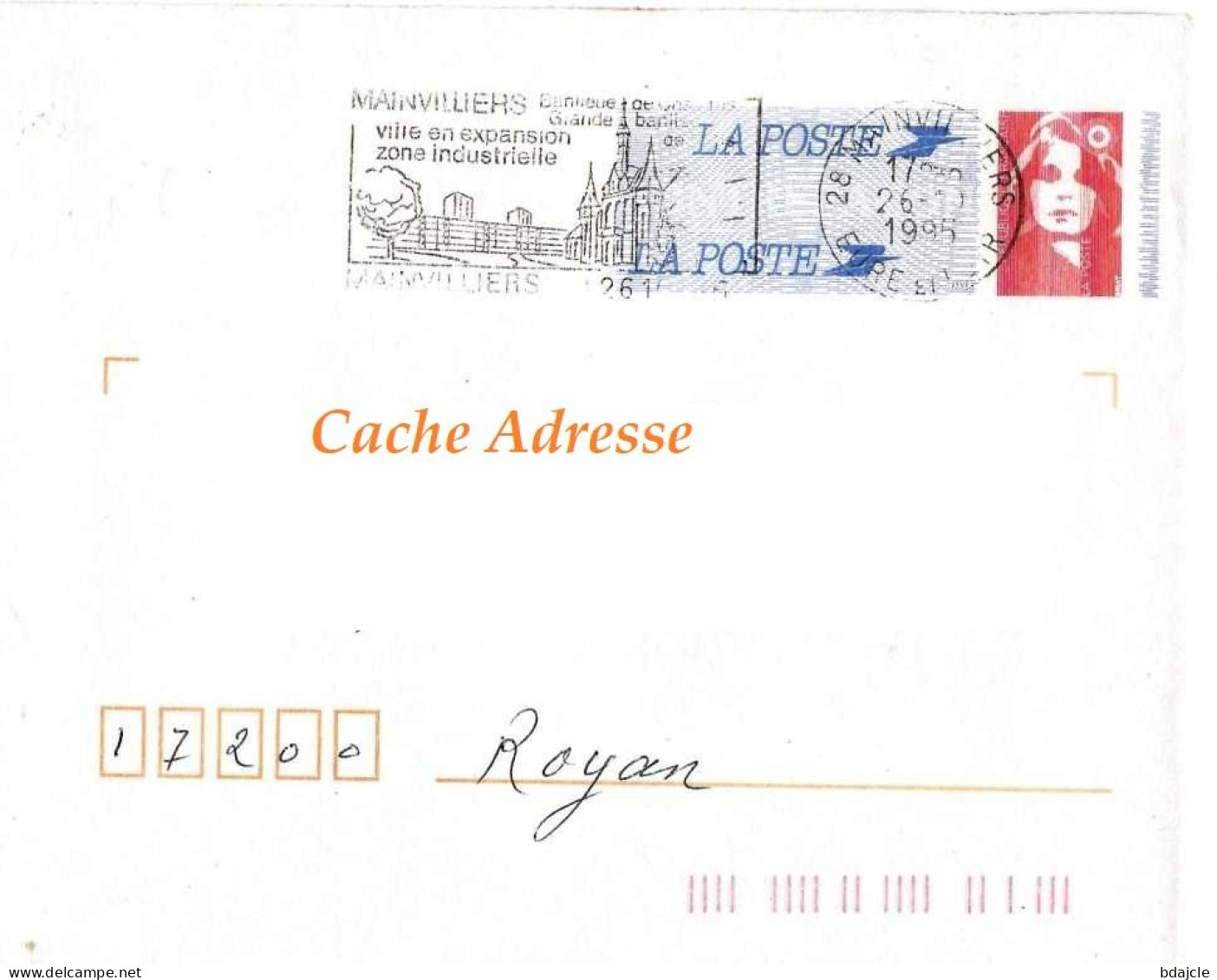 Flamme De Mainvilliers (Eure Et Loire) Sur Env. Entière Avec Entier Postal "Marianne Du Bicentenaire" 26-10-1995 - PAP : Altri (1995-...)