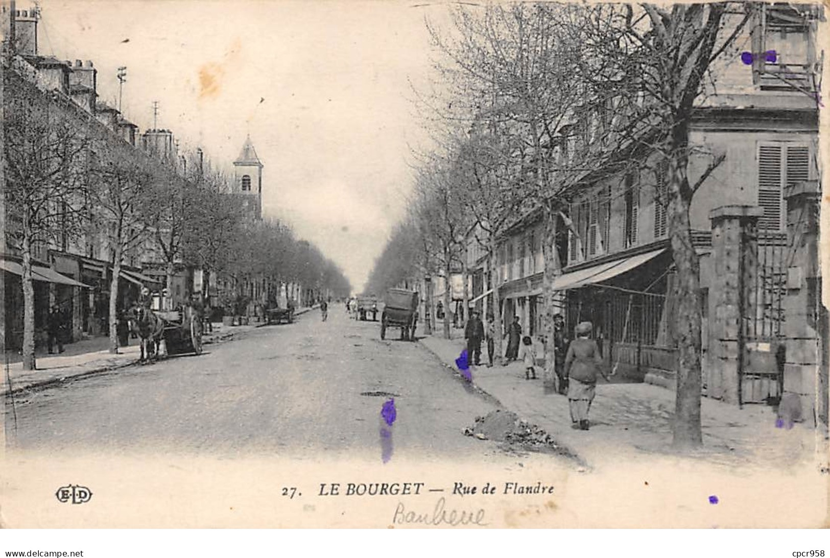 93 .n°  107969  . Le Bourget . Attelage .rue De Flandre . - Le Bourget