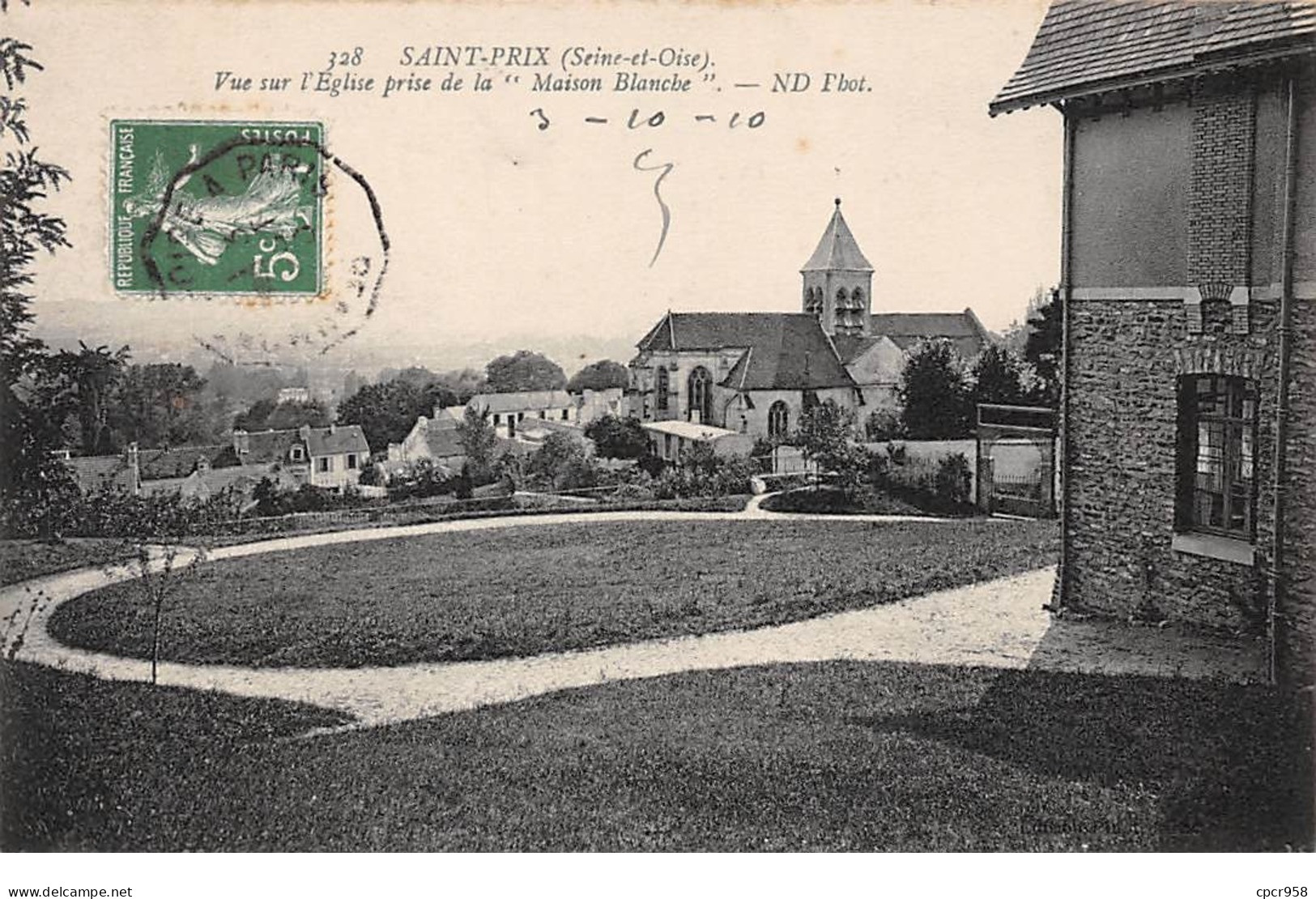 95 .n°  108030  . Saint Prix . Vue Sur L Eglise Prise De La Maison Blanche . - Saint-Prix