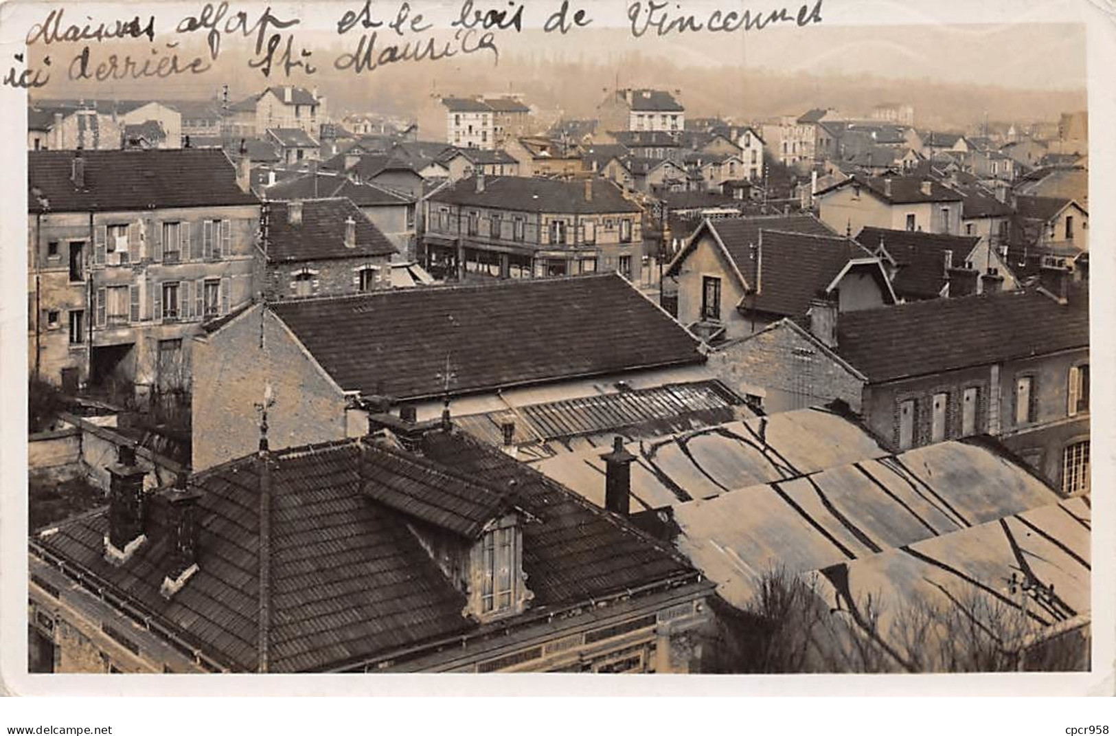 94 .n°  107995  . Maison Alfort . Carte Postale Photo . Vue Generale . - Maisons Alfort