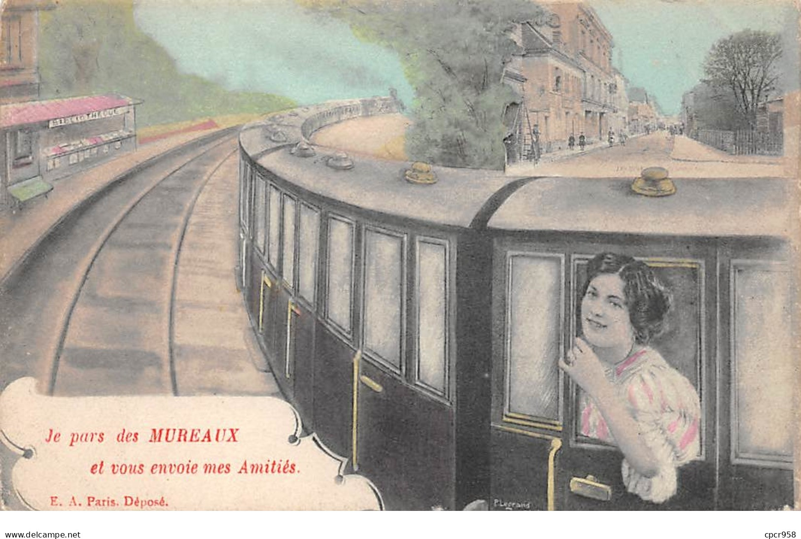 78  .n°  107767 . Les Mureaux . Train . Je Pars Des Mureaux Et Vous Envoie Mes Amities . - Les Mureaux