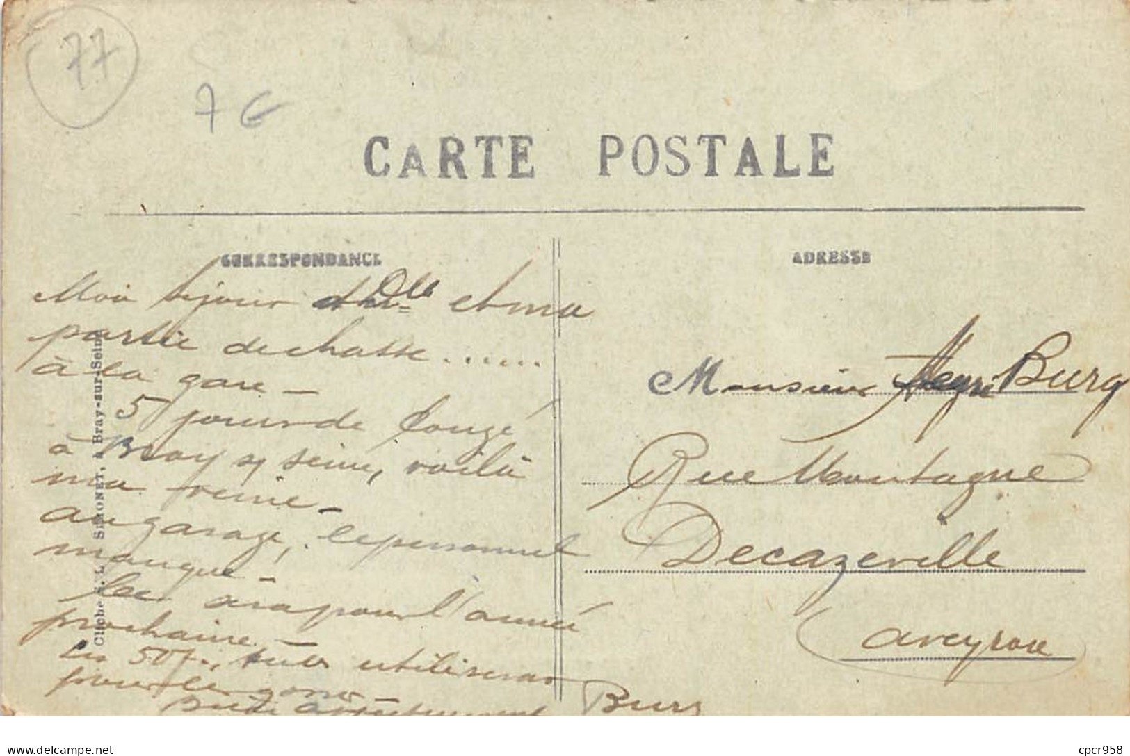 77  .n°  107741 . Bray Sur Seine .les Promenades . Cote Nord . - Bray Sur Seine