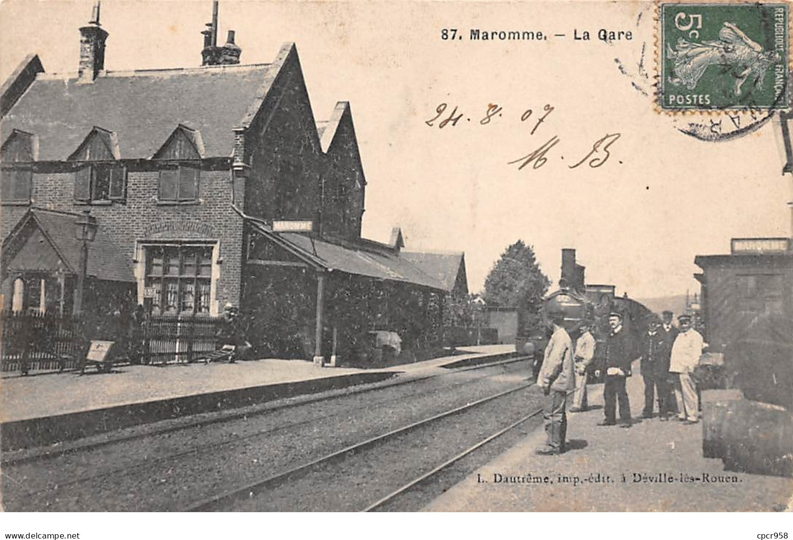 76 .n° 108907 .  Maromme . Train . La Gare . - Maromme