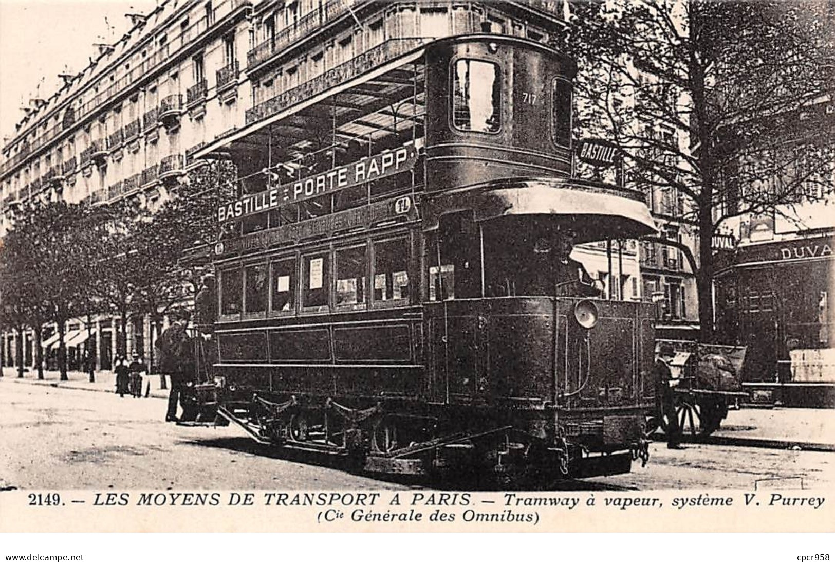 75 .n° 108871 .  Paris. Tramway A Vapeur Systeme V Purrey . - Transport Urbain En Surface