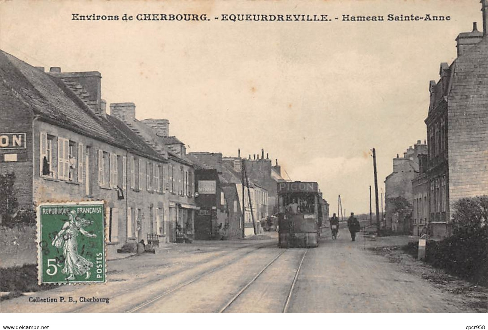50  .n°  107303 .  Equeurdreville .tramway .hameau Ste Anne . - Equeurdreville