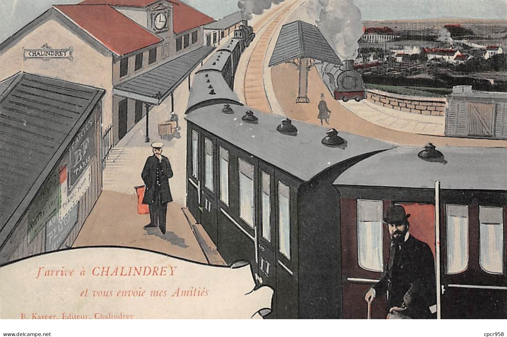 52 .n° 109915 .  Chalindrey . Train . La Gare .je Vous Envoie Mes Amities . - Chalindrey