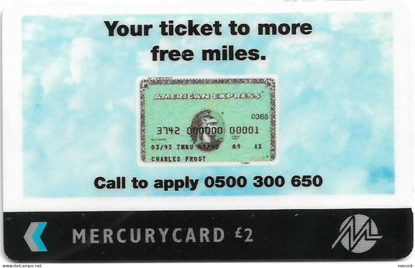 UK (Mercury) - American Express - 42MERA - MER564 - 20.365ex, Used - [ 4] Mercury Communications & Paytelco