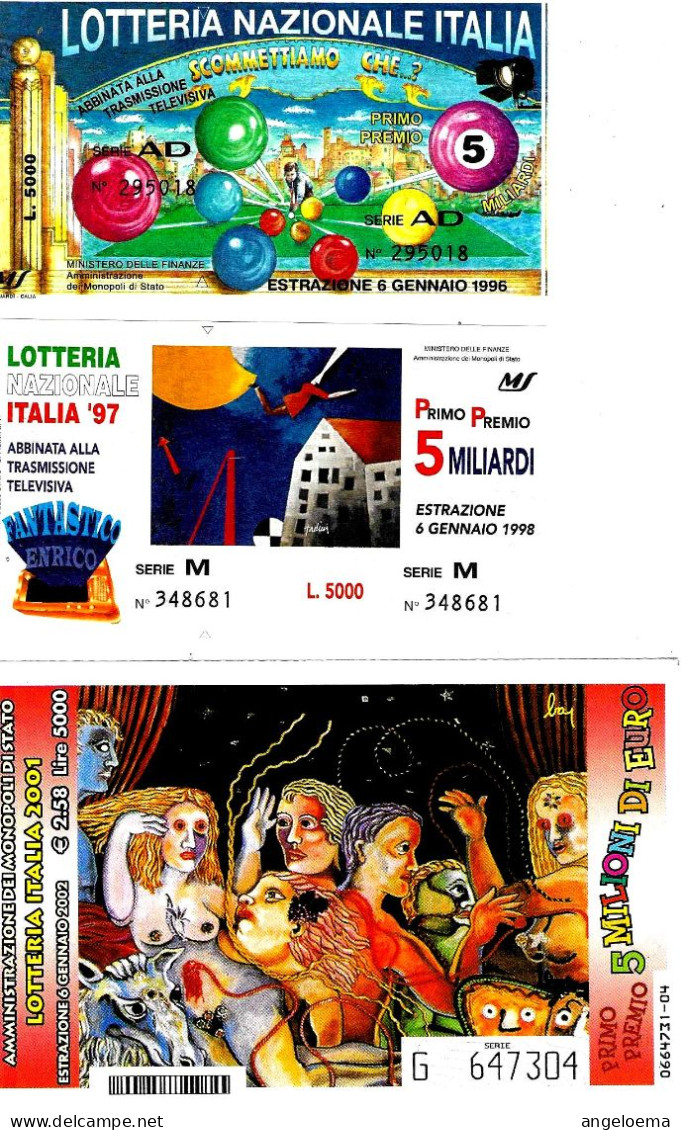 ITALIA ITALY - 12 Biglietti Lotteria Anni 1990-2000 - Lottery Tickets