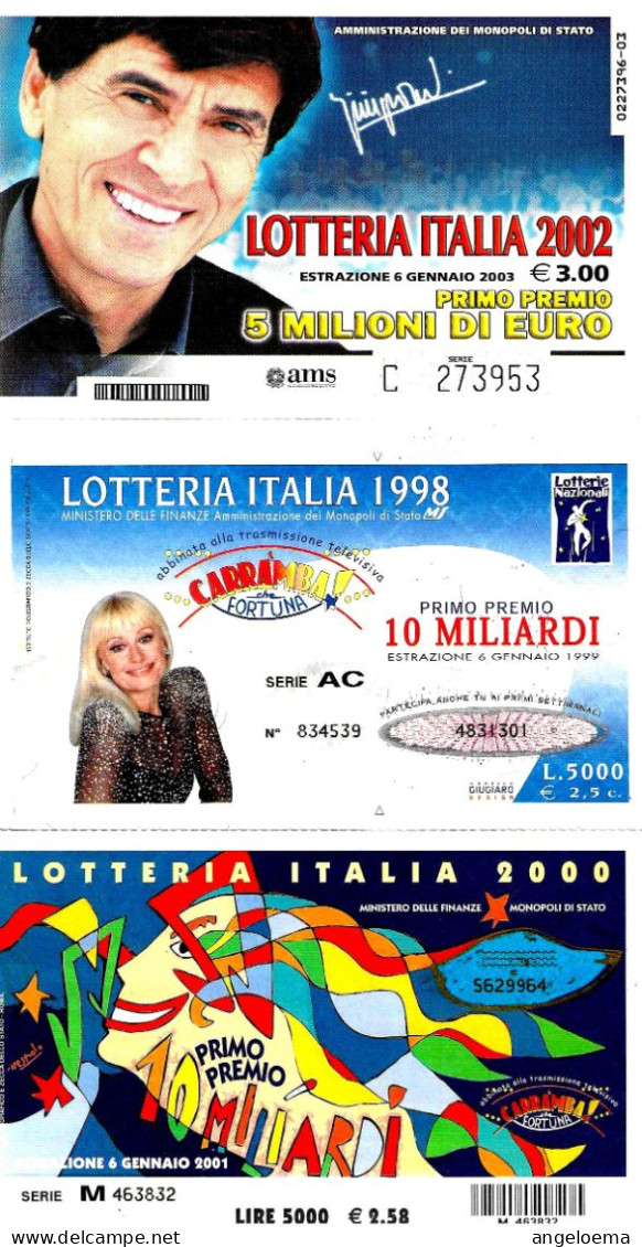 ITALIA ITALY - 12 Biglietti Lotteria Anni 1990-2000 - Billetes De Lotería