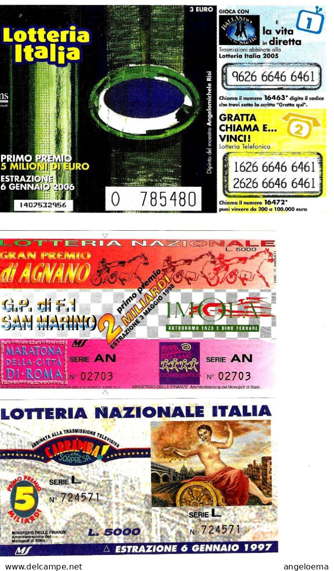 ITALIA ITALY - 12 Biglietti Lotteria Anni 1990-2000 - Billets De Loterie