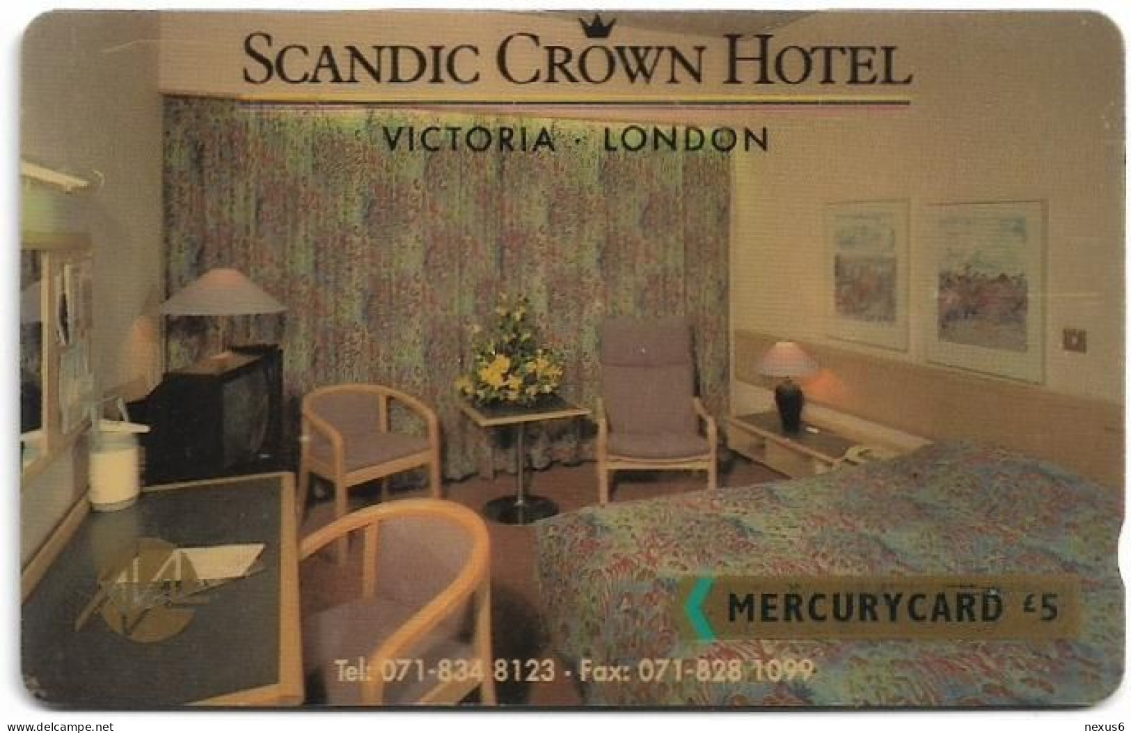 UK (Mercury) - Scandic Hotel (071 834 8123) - 20MERF - MER109 - 5.728ex, Used - Mercury Communications & Paytelco