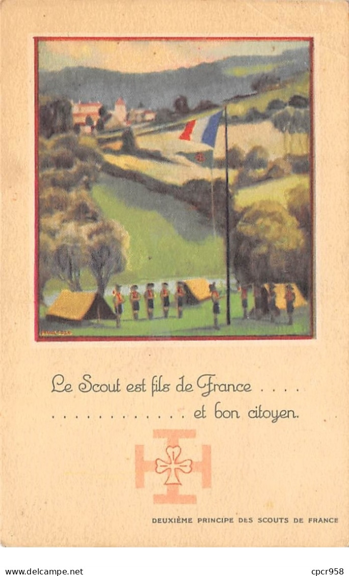 Scoutisme - N°63826 - Le Sout Est Fils De France ... - Deuxième Principe Des Scouts De France - Carte Vendue En L'état - Scouting