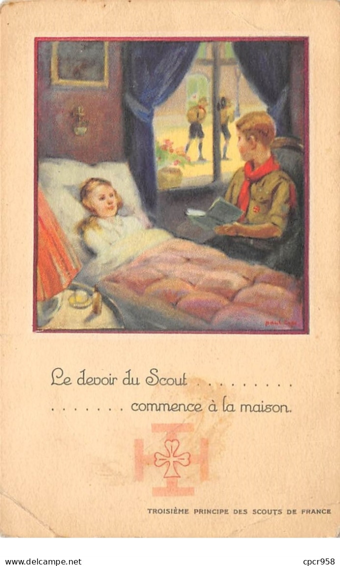 Scoutisme - N°63823 - Le Devoir Du Scout ... Maison - Troisième Principe Des Scouts De France - Carte Vendue En L'état - Pfadfinder-Bewegung