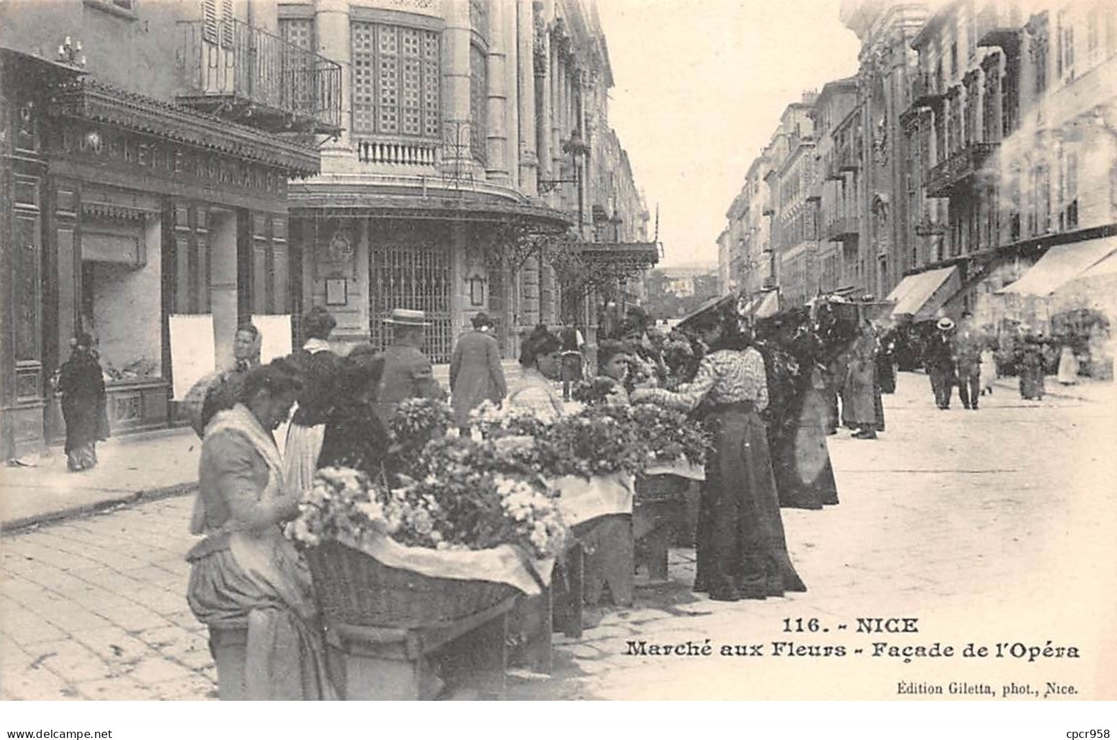 06 .n° 109460 . Nice . Le Marche Aux Fleurs .facade De L Opera . - Markets, Festivals